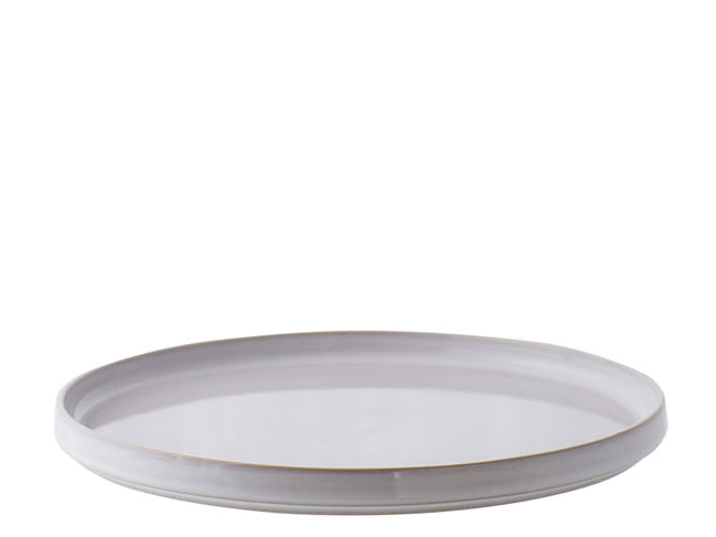 assiette plate en grès 26/2 cm — naturel — ¿adónde? collection CYLINDRES 2005 — stoneware dinner plate — natural color